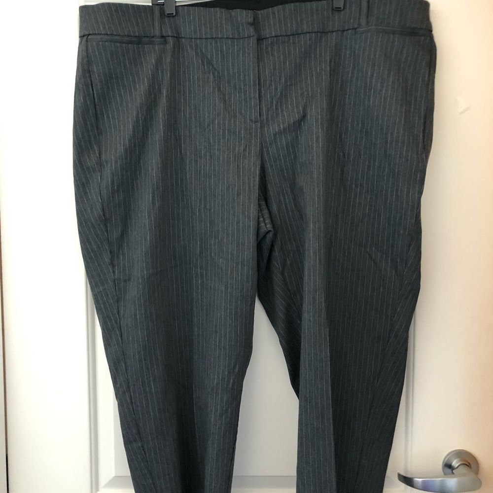 Dress slacks grey pinstripe Lane Bryant